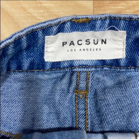 PACSUN TWO TONE CUT OFF DENIM SKIRT - Picture 7 of 8